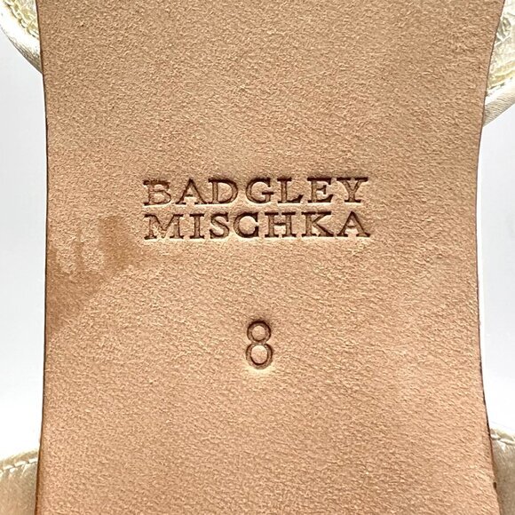 Badgley Mischka Womens Size 8 Ivory White Satin Lace Point Toe Dress Flats Shoes - Picture 12 of 12